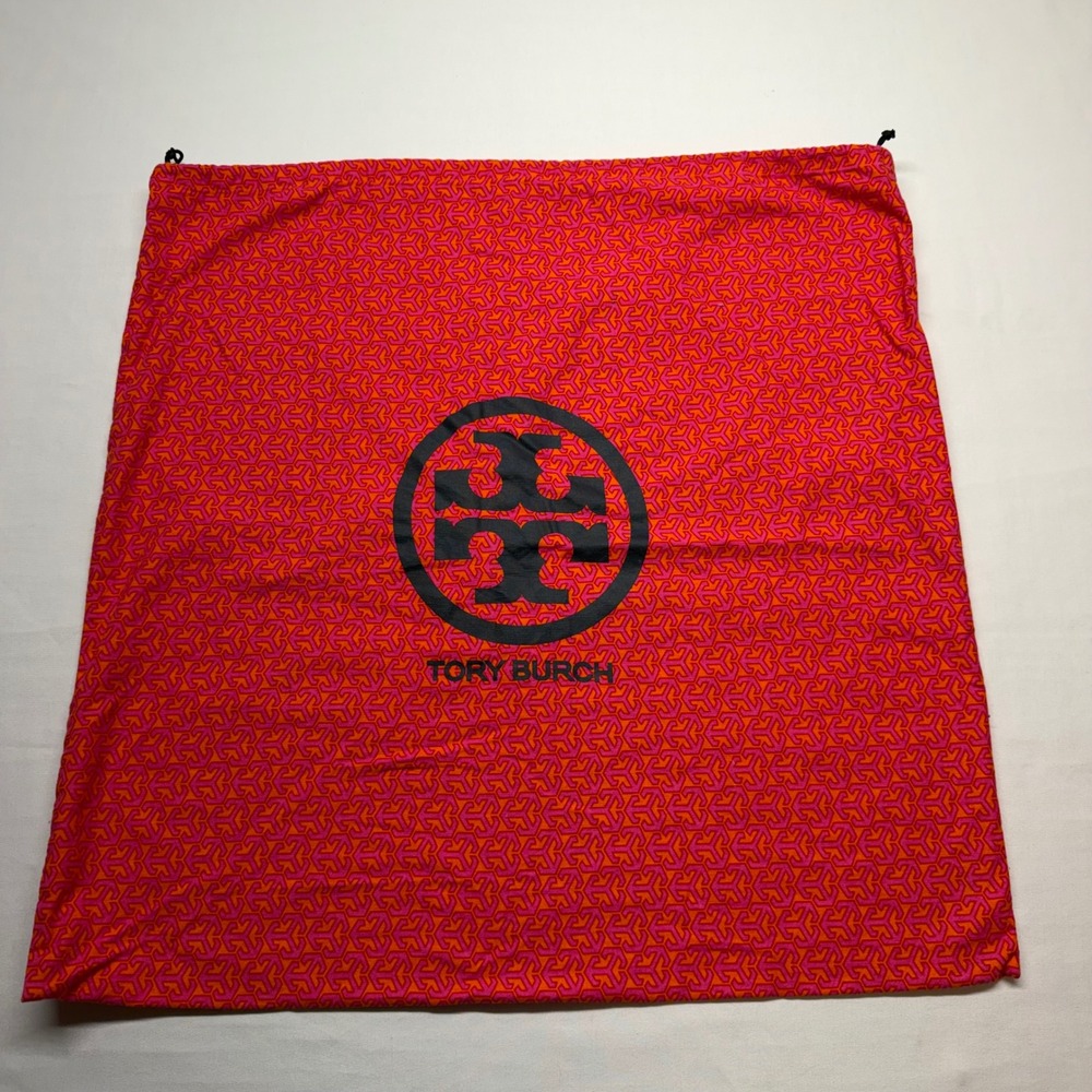 Tory‎ Burch Dust Bag Large Geometric Logo Pink Orange Women Storage Travel Pouch
